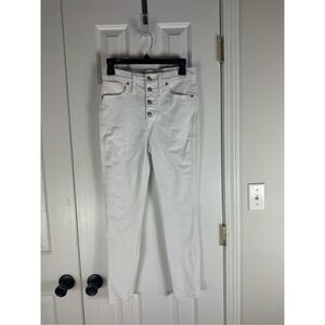 Madewell Womens White Jeans 10 inch High Rise Skinny Crop Size 27